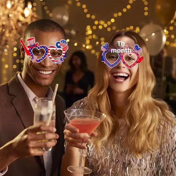 Wholesale Independence Day Decorative Paper Glasses American National Day Holiday Photography Props Party Celebration Accessories