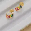 Wholesale Colorful Zircon Earrings Luxury Niche Design High-End Feelings Mosquito Coil Tray No Piercing Rainbow Clip C-Shape Women's Earrings