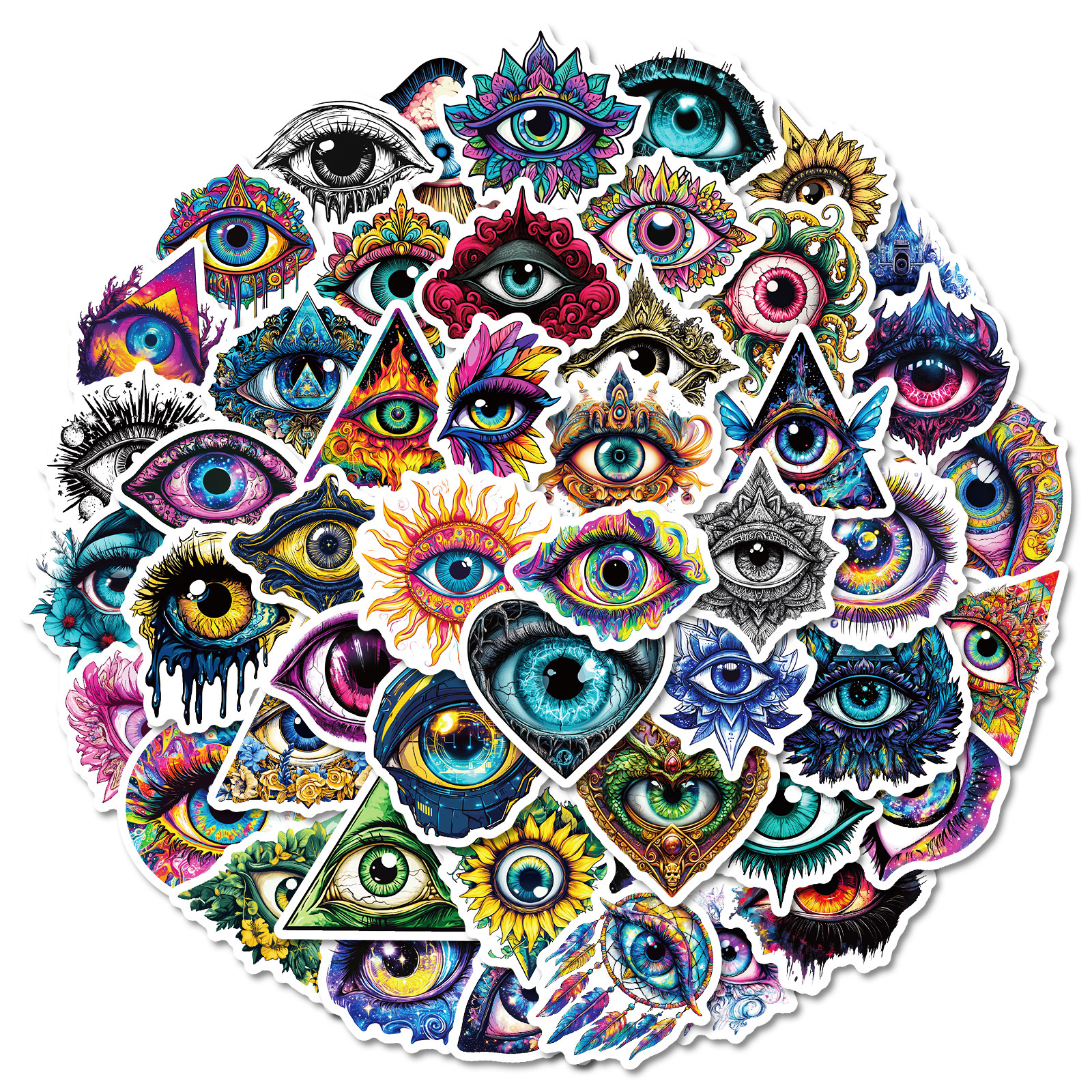 Wholesale 50 new personalized pupil eyes graffiti waterproof stickers diy mobile phone case skateboard notebook decorative stickers