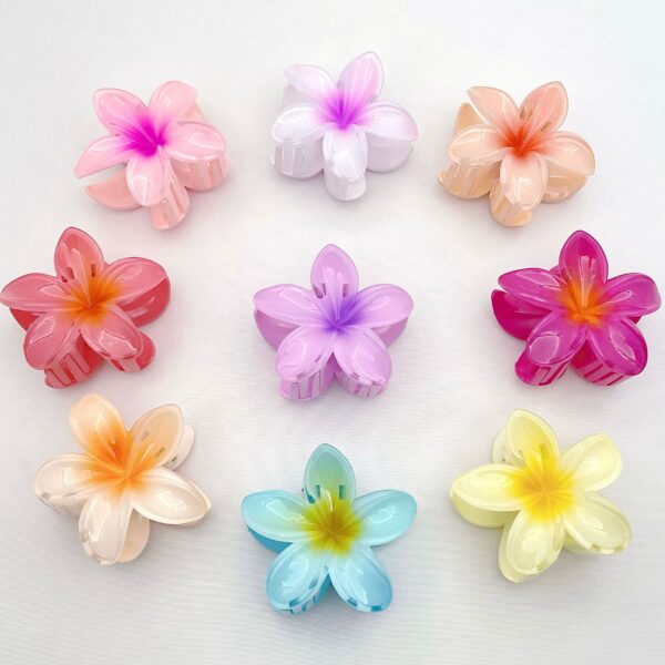 Wholesale Colorful Acrylic Frangipani Hairpin for Women's Back of Head DIY Grabber Shark Clip Hairpin Jewelry Batch