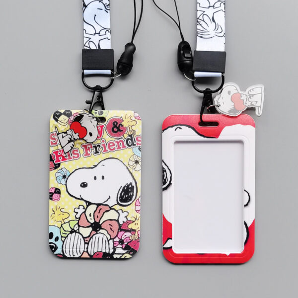 Wholesale Cartoon animation hard bus push-fit card sleeve heat transfer student campus card polyester lanyard card meal card OLY Exclusive
