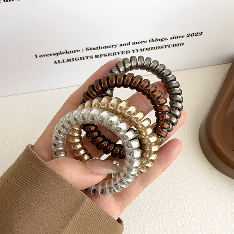 Wholesale European and American High-Elastic Phone Cord Hair Ties, Seamless Hair Ties, Women's Large Balls, Scalp Tendons, Ponytail Hair Accessories