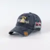 Wholesale American Flag Ethnic Style Baseball Cap With Curved Brim In Dark Grey, Featuring Polyester Material And Embroidery Craftsmanship