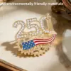 Wholesale United States Flag Brooch Pin In Zinc Alloy With Diamond Craft, Perfect For Independence Day