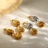 Wholesale PVD Coated Real Gold Plated 16K White Plating Solid Color 304 Stainless Steel IG Style Modern Classic Waterproof Non Tarnish Drop Earrings