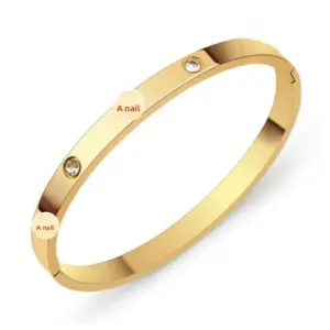 30B-C-1 Gold One-studded, One-diamond Bracelet