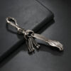 Wholesale Skull Keychain Alloy Creative Skull Arm Cross Pendant Car Metal Pendant Keychain