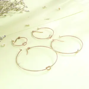 Wholesale 304 Stainless Steel Geometric Solid Color PVD Coated 18K Real Gold Plated Simple Style Waterproof Non Tarnish Plating Hoop Earrings