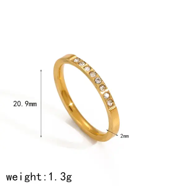 Wholesale PVD Coated Real Gold Plated 18K Gold Geometric 304 Stainless Steel IG Style Waterproof Non Tarnish Rings