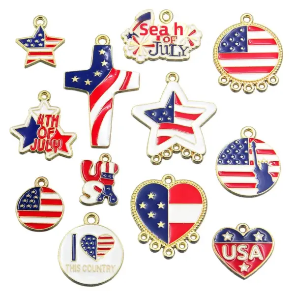 Wholesale Pentagram Pendant Jewelry Accessory In Alloy Featuring Enamel Craft, Perfect For Independence Day And Commute Style