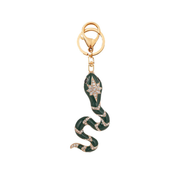 Wholesale Creative Zodiac Snake Enamel Diamond Car Keychain Bag Buckle Accessories Pendant Small Gift