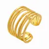 Wholesale PVD Coated Real Gold Plated 18K Gold Geometric 201 Stainless Steel Vintage Style Simple Style Classic Style Waterproof Non Tarnish Rings