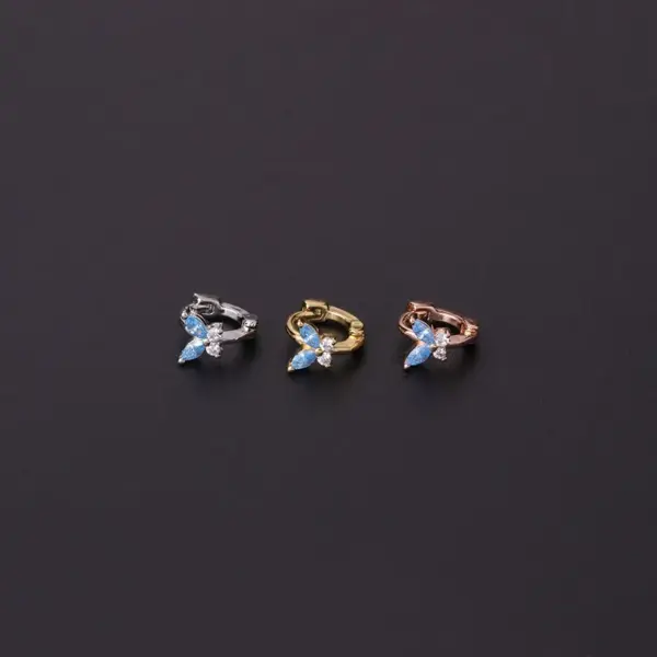 Wholesale Ear Cartilage Rings & Studs Lady Butterfly Copper Plating