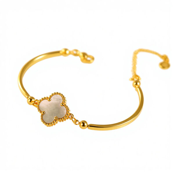 oly-94be39da30178d98a1f82cd30edcb239 Wholesale Stainless steel double-sided four-leaf clover bracelet, stainless steel jewelry, titanium steel bracelet