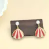 Wholesale Retro Geometric Enamel Drop Earrings For Women In Black & White Featuring 304 Stainless Steel Material