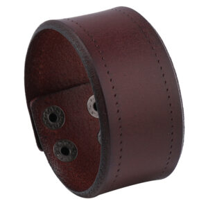 Wholesale Punk New Style Simple Retro Wide Leather Bracelet European and American Foreign Trade Jewelry Punk Style Men's Head Layer Cowhide Bracelet