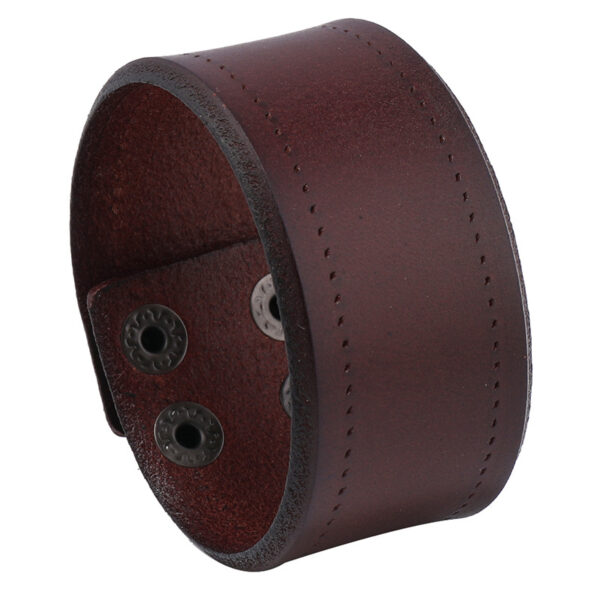 oly-94c64e239cef228f8dd0a5dd226a03c8 Wholesale Punk Style Simple Retro Wide Leather Bracelet Jewelry Punk Style Men's Head Layer Cowhide Bracelet