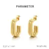 Wholesale PVD Coated 18K Gold Plated C Shape U Shape Geometric 304 Stainless Steel Simple Style Waterproof Non Tarnish Ear Studs