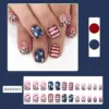 Wholesale Detachable American Flag Design Nail Stickers Striped Wearable Fake Nails Triangle French Style