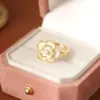 Wholesale French Gentle Tea Rose Ring Women's High-End Sensation Small Audience Design Luxury Fragrance Style Open Fairy Ring