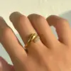 oly-94e513af898bbdab55809a7924457a95 Wholesale Streetwear Heart Shape Titanium Steel Zircon Open Ring