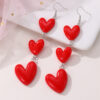 Wholesale EZ5091 women's long heart red festive Valentine's Day earrings fashion face slimming ear jewelry