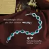 Wholesale Geometric Waterproof Non Tarnish Copper Bracelet For Women With Rhodium Plating And Zircon Inlay Featuring Tennis Chain