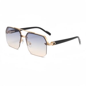 Gold frame with blue top and yellow bottom