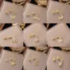 Wholesale Love Jewelry Set For Women Featuring Inlay Artificial Rhinestones With 18K Real Gold Plated Copper And Water Plating On Cable Chain