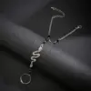 Wholesale Rhombus Waterproof Non Tarnish Women's Bracelets With PVD Coated 304 Stainless Steel And White K Plated Resin Inlay, Micro Thin Chain
