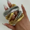Wholesale Basic Simple Style Solid Color 304 Stainless Steel 18K Gold Plated Bangle In Bulk