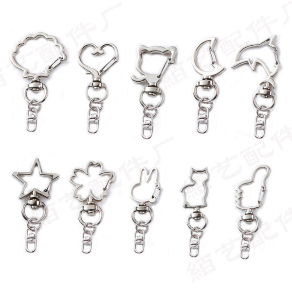 Wholesale Cartoon zinc alloy shaped buckle love buckle five-pointed star buckle jewelry key chain pendant accessories diy in stock