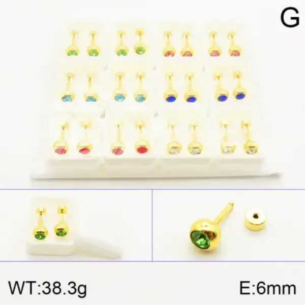 Wholesale Vacuum Plating 18K Gold Plated Square 304 Stainless Steel Elegant Cute Shiny Ear Studs