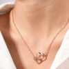 Wholesale 1 Fashion Double-ring Love Necklace Niche Advanced Design Simple Ladies Pendant Jewelry