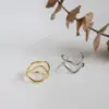 Wholesale Vacuum Plating Real Gold Plated 18K Gold Solid Color 304 Stainless Steel IG Style Simple Style Waterproof Non Tarnish Open Rings