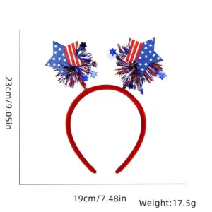 Double Five-Pointed Star Color Stripes / Fan Headband