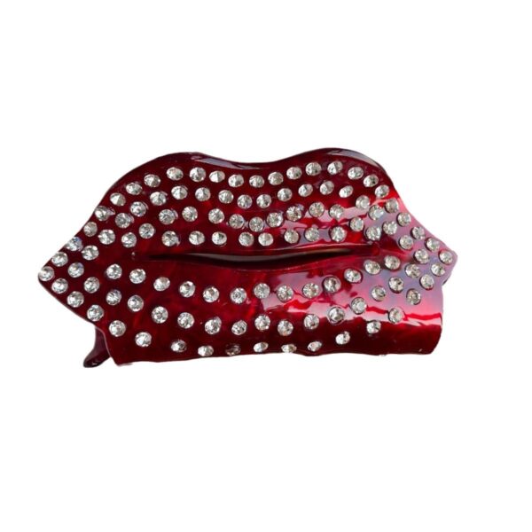 oly-9560140945b74a6d3b345d4203ba2424 Wholesale Acetic Acid Love Red Lip Grab Clip Heavy Industry Diamond Hair Clip Light Luxury High-end Shark Clip Valentine's Day Hair Accessories Headdress