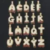 Wholesale Magma ABC Letter Pendant Necklace Zircon Gemstone Accessories Unisex Rose Gold Copper Material Brass Pendant