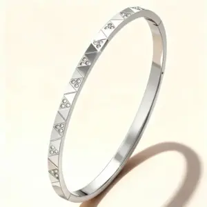 52-C-5 Steel-Colored Diamond-Embellished Bracelet