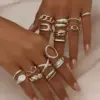 Wholesale 304 Stainless Steel Geometric PVD Coated Stone-Free Golden Plated Lady Queen Sexy Rings