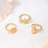 oly-957a593d9cb7c0ebe9f51430fc967cdb Wholesale 3 Pieces French Vintage Marine Elements Metal Starfish Shell Conch Women Open Ring suit Holiday Style