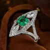 Wholesale Geometric Women’s Ring In Copper With White K Water Plating, Claw Setting Featuring Zircon Inlay