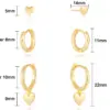 Wholesale Real Gold Brass Plated Fashion Smooth Heart Pendant Simple Versatile Earrings For Women