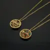Wholesale Jewelry Fashion Round Letter Flower 304 Stainless Steel Zircon 18K Gold Plated Hollow Out Stainless Steel Jewelry Sets