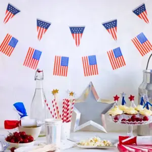 Wholesale Celebration Atmosphere Decoration Stars And Stripes Flag Party Decoration String Flag