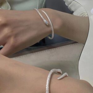 oly-95f8d1b49be766a6d2899369787f999b Wholesale Silver Open Snake Bracelet Ins Women's Accessible Luxury Fashion Trendy Hip-Hop Funny Scary Exotic Snake Bracelet