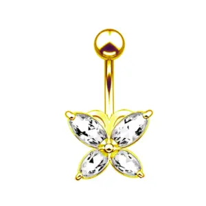 Single Bead Four Leaves-Gold/1.3*1.1cm