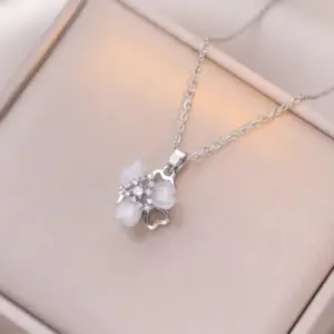 X1047 Steel Floral Rotating Necklace