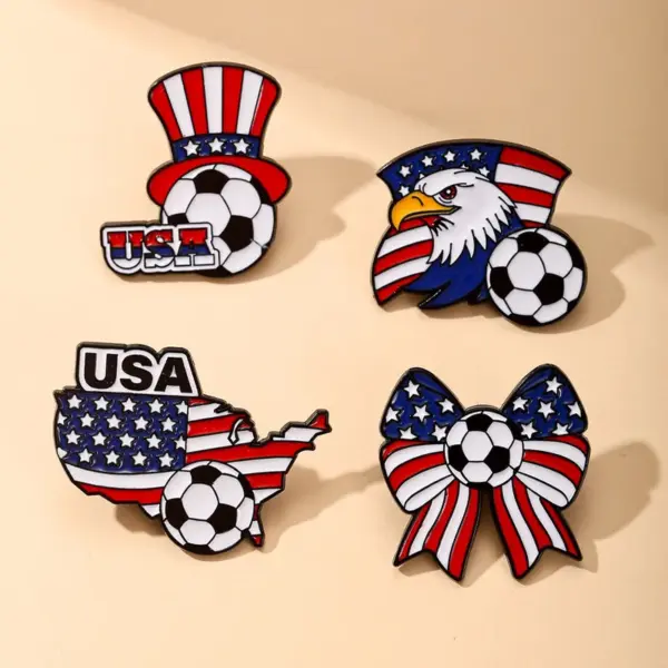 Wholesale National Flag Brooch Pin In Zinc Alloy, Perfect Accessory For Football World Cup