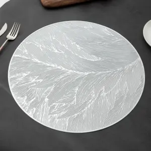 Silver (Thousand Silk Leaf Round) / Diameter 38CM, Weight 135g